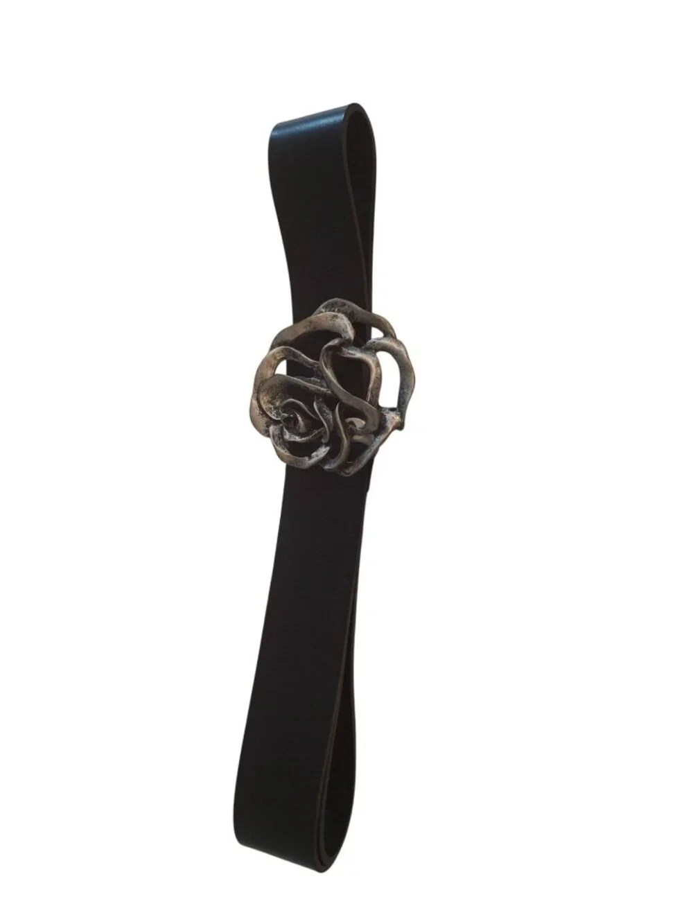 Crossing Pointe Belt Womens 2X 42 in Black Bonded Leather Plus Size Y2K Classic